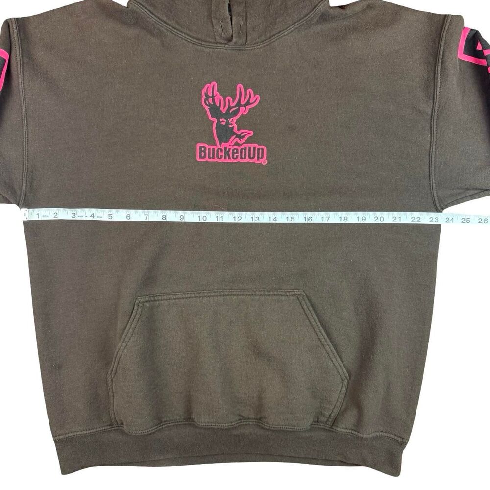 Chocolate Brown Women's BuckedUp Bold Pink Font Hoodie - Picture 4 of 5